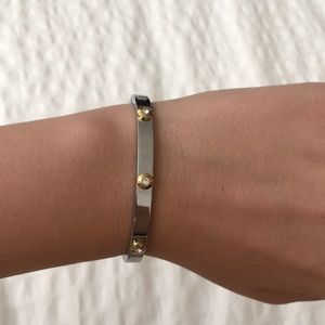 Henri Bendel silver and gold bracelet cuff